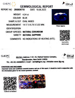 Load image into Gallery viewer, 4.04/CT Natural Blue Sapphire with Govt Lab Certificate (8991)
