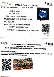 4.02/CT Natural Blue Sapphire with Govt Lab Certificate (6771)
