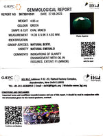Load image into Gallery viewer, 4.95/CT Natural Panna Stone with Govt. Lab Certificate (3441)
