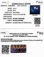 Load image into Gallery viewer, 5.64/CT Natural Blue Sapphire with Govt Lab Certificate-(3441)

