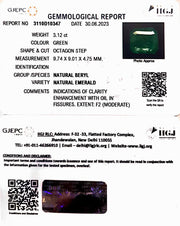 3.12/CT Natural Panna Stone with Govt. Lab Certificate (1221)