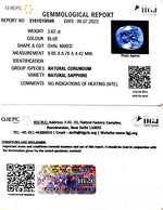 Load image into Gallery viewer, 3.62/CT Natural Blue Sapphire with Govt Lab Certificate-BLUSA9S
