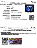 Load image into Gallery viewer, 3.76/CT Natural Blue Sapphire with Govt Lab Certificate-BLUSA9S
