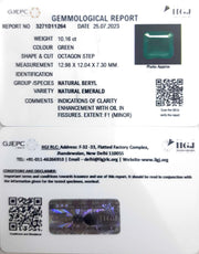 10.16/CT Natural Panna Stone with Govt. Lab Certificate (23310)