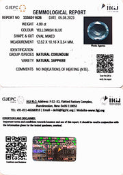 4.99/CT Natural Blue Sapphire with Govt Lab Certificate-BLUSA9T