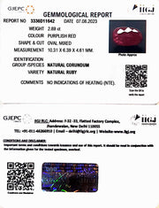 2.89/CT Natural Mozambique Ruby with Govt. Lab Certificate (RUBY9W)
