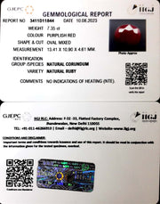 7.35/CT Natural Neo Burma Ruby with Govt. Lab Certificate (4551)