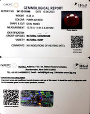 9.38/CT Natural Neo Burma Ruby with Govt. Lab Certificate (5661)