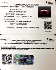 4.93/CT Natural Neo Burma Ruby with Govt. Lab Certificate (2331)