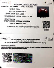 7.31/CT Natural Neo Burma Ruby with Govt. Lab Certificate (2331)