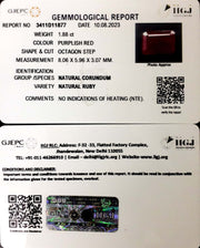 1.88/CT Natural Neo Burma Ruby with Govt. Lab Certificate (3441)