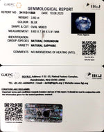 Load image into Gallery viewer, 3.80/CT Natural Blue Sapphire with Govt Lab Certificate-BLUSA9A
