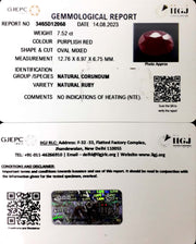 7.52/CT Natural Neo Burma Ruby with Govt. Lab Certificate (2331)