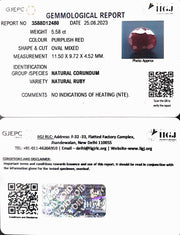 5.58/CT Natural Neo Burma Ruby with Govt. Lab Certificate (3441)