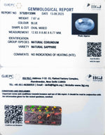 Load image into Gallery viewer, 7.67/CT Natural Blue Sapphire with Govt Lab Certificate (23310)
