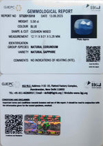 Load image into Gallery viewer, 5.58/Carat Natural Blue Sapphire with Govt Lab Certificate (6771)
