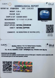 5.58/Carat Natural Blue Sapphire with Govt Lab Certificate (6771)