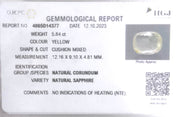 5.84/CT Natural Ceylonese Pukhraj with Govt Lab Certificate-YELSA9U