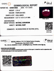 2.24/CT Natural Mozambique Ruby with Govt. Lab Certificate (23310)