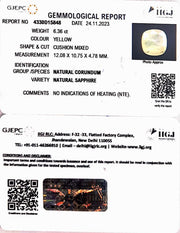 6.36/CT Natural Ceylonese Pukhraj with Govt Lab Certificate (6771)