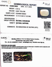 8.34/CT Natural Ceylonese Pukhraj with Govt Lab Certificate (4551)