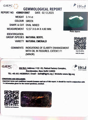 3.14/CT Natural Panna Stone with Govt. Lab Certificate (23310)