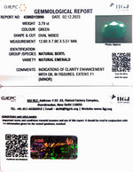 Load image into Gallery viewer, 3.79/CT Natural Panna Stone with Govt. Lab Certificate (8991)
