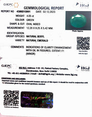 4.05/CT Natural Panna Stone with Govt. Lab Certificate (23310)