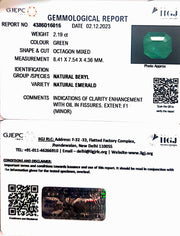 2.19/CT Natural Panna Stone with Govt. Lab Certificate (6771)