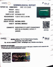 4.89/CT Natural Panna Stone with Govt. Lab Certificate (12210)