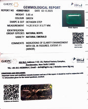 5.85/CT Natural Panna Stone with Govt. Lab Certificate (23310)