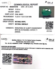 10.35/CT Natural Panna Stone with Govt. Lab Certificate (16650)