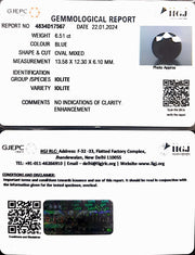 6.51/CT Natural Iolite with Govt Lab Certificate (1221)