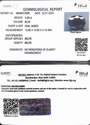 3.89/CT Natural Iolite with Govt Lab Certificate (1221)