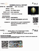 Load image into Gallery viewer, 4.56/CT Natural Chrysoberyl Cat&#39;s Eye with Govt. Lab Certificate (6771)
