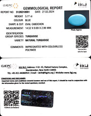 3.77/CT Natural Govt. Lab Certified Turquoise (832)