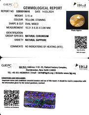 3.15/CT Natural Ceylonese Pukhraj with Govt Lab Certificate-6771