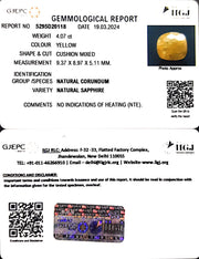 4.07/CT Natural Ceylonese Pukhraj with Govt Lab Certificate-6771