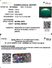 6.49/CT Natural Panna Stone with Govt. Lab Certificate-1665