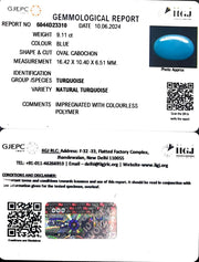 9.11/CT Natural Govt. Lab Certified Turquoise-832