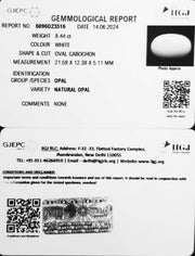 8.44/CT Natural Fire Opal with Govt. Lab Certificate-6771