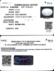 6.73/CT Natural Fire Opal with Govt. Lab Certificate-6771