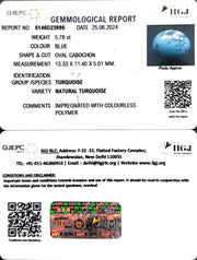 5.76/CT Natural Govt. Lab Certified Turquoise-1221