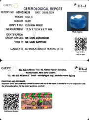 8.50/CT Natural Blue Sapphire with Govt Lab Certificate-4551