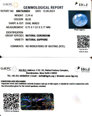 2.24/CT Natural Blue Sapphire with Govt Lab Certificate-6771