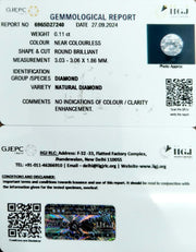 0.11/Cents Natural Diamond with Govt. Lab Certificate-95000