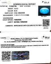 4.50/CT Natural Turquoise With Govt. Lab Certificate-1221