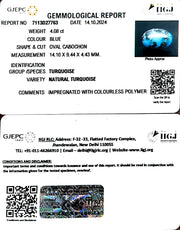 4.08/CT Natural Turquoise With Govt. Lab Certificate-1221