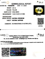 5.81/CT Natural Ceylonese Pukhraj with Govt Lab Certificate-12210