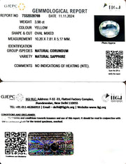 3.98/CT Natural Ceylonese Pukhraj with Govt Lab Certificate-23310